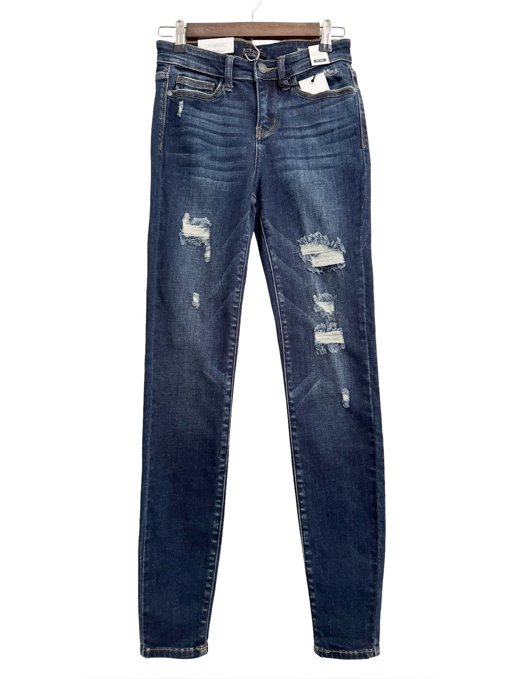 Judy Blue Destructed Mid Rise Skinny Jeans NWT 26